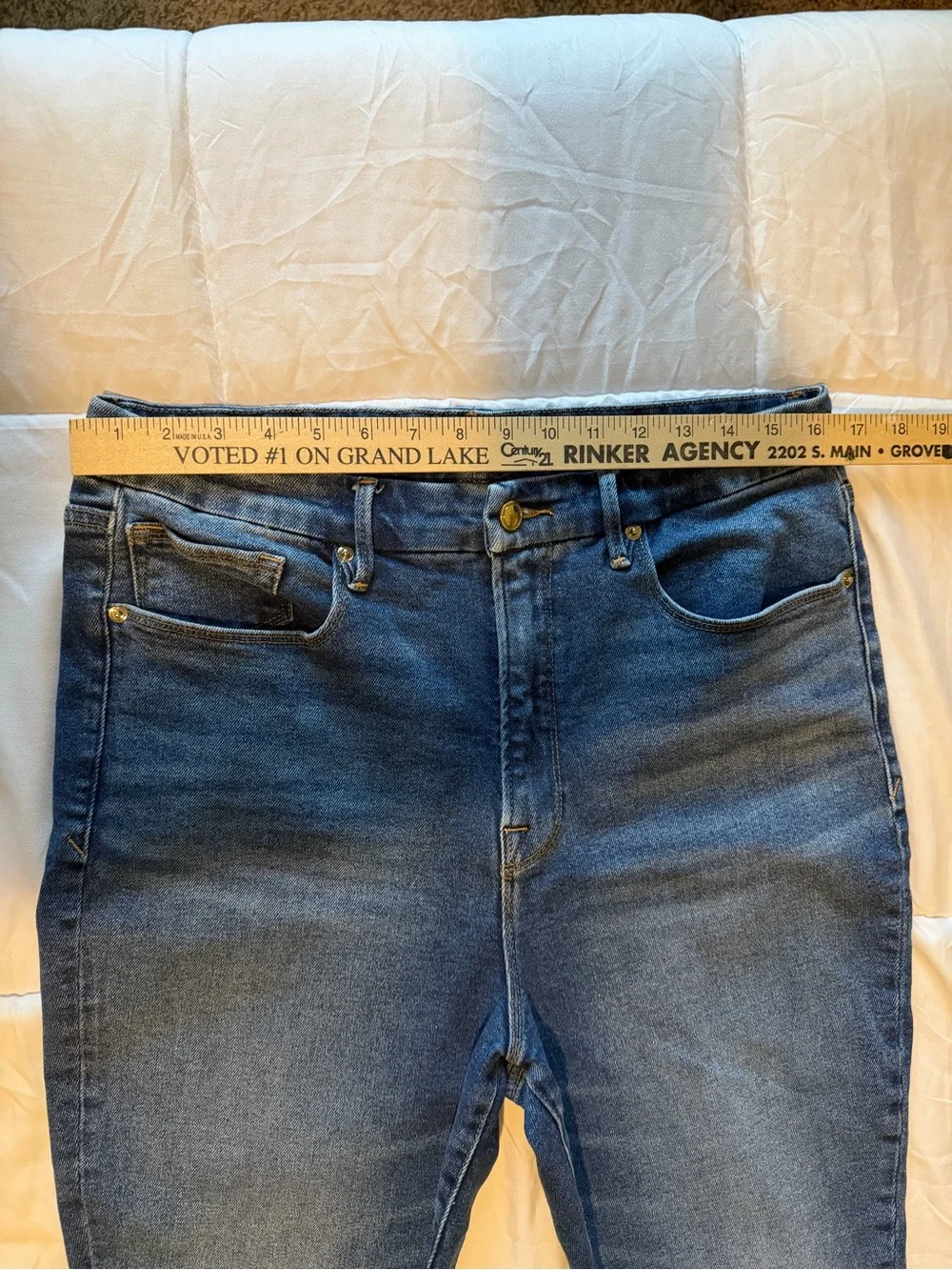 Good American Women's Dark Blue Straight Leg Jeans